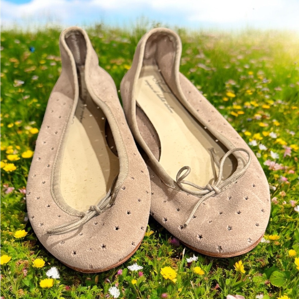Anniel Tan Flats with Perforated Design size EU 37 made in Italy